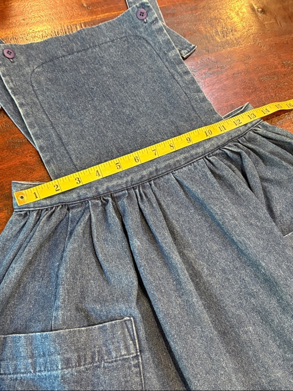 Vintage Bullocks Country Collections Denim Cotton Overall Dress size 8 - Picture 9 of 12